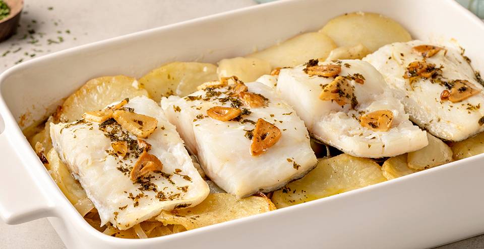 Receta de Bacalao al Horno con Patatas
