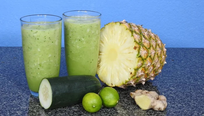 Receta de jugo de piña, pepino y apio