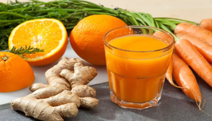 Receta de jugo de naranja, zanahoria y jengibre