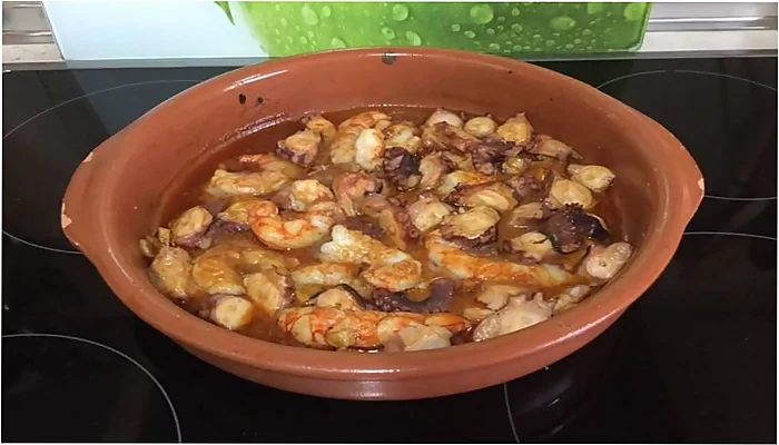 Receta de cazuela de mariscos con langostinos y pulpo