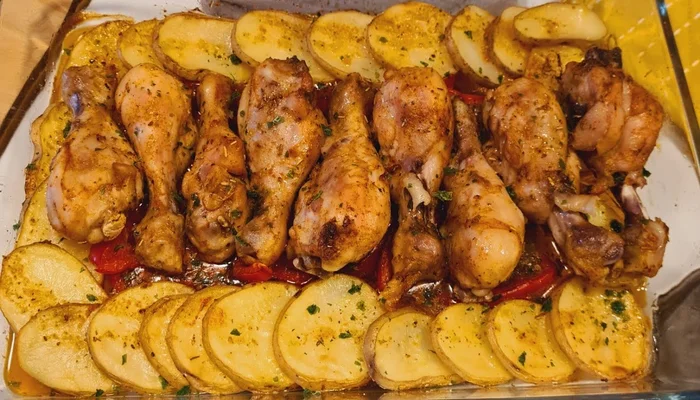 Receta de pollo al horno con papas