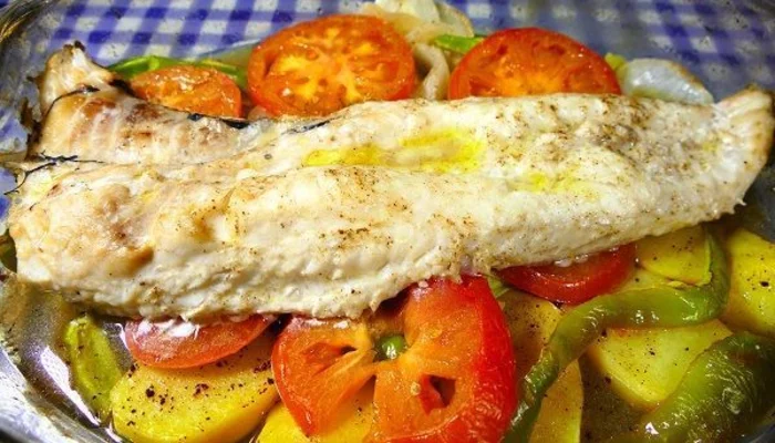 Receta de pescado al horno con verduras