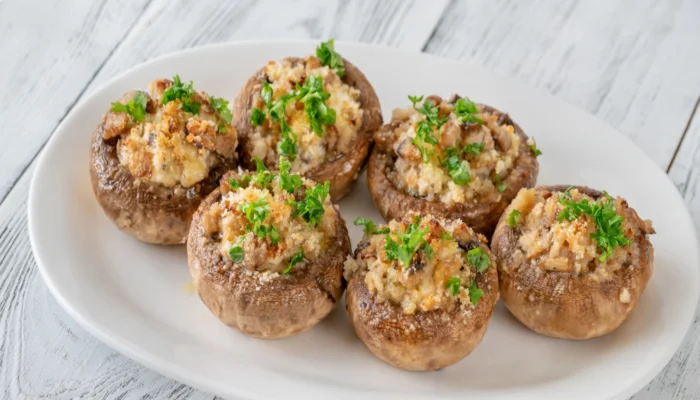 Receta de champiñones rellenos de queso y hierbas