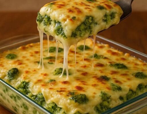 Lasaña de brócoli con queso gratinado irresistible